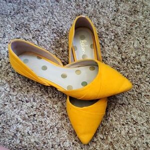 Boden Yellow Suede D'Orsay Flats Size 36.5/5.5